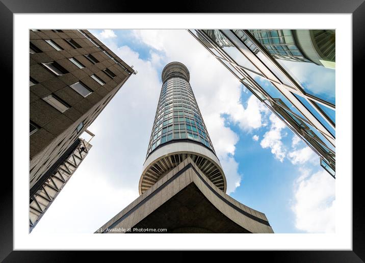BT Tower London Framed Mounted Print by Dave Collins