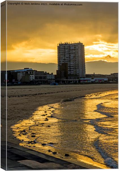 Margate Beach and Seafront Thanet Kent   Canvas Print by Nick Jenkins