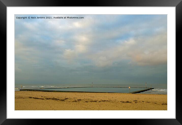 Margate Beach Open Air Swimming Pool Kent Framed Mounted Print by Nick Jenkins