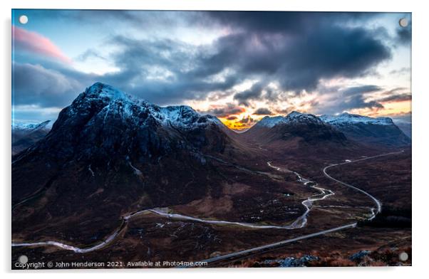 Majestic Scottish Winter Wonderland Acrylic by John Henderson