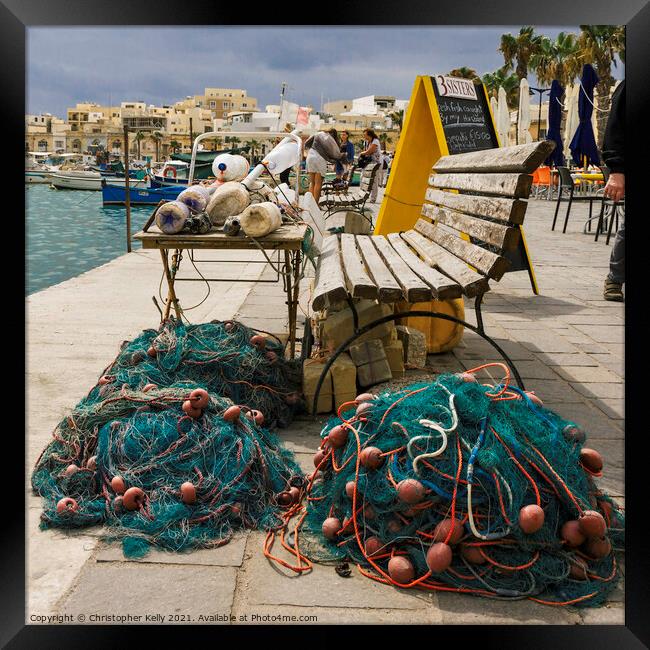 Fishing Nets Framed Print by Christopher Kelly