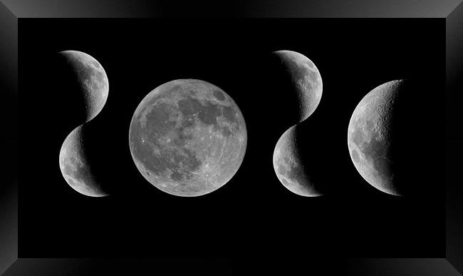 Moon 2021 black and white Framed Print by mark humpage