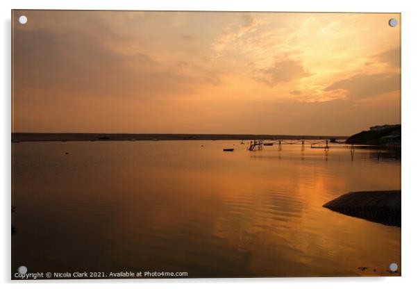 Serene Sunset on the Fleet Acrylic by Nicola Clark