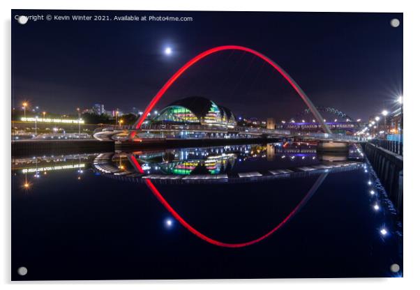 Newcastle Millennium Bridge  Acrylic by Kevin Winter