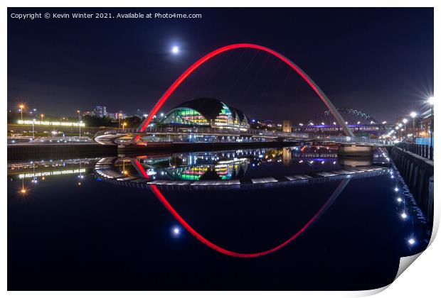 Newcastle Millennium Bridge  Print by Kevin Winter