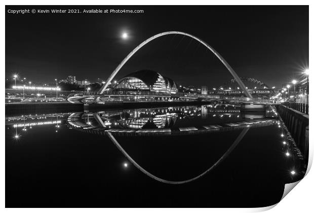 Newcastle Bridge Black and White Print by Kevin Winter