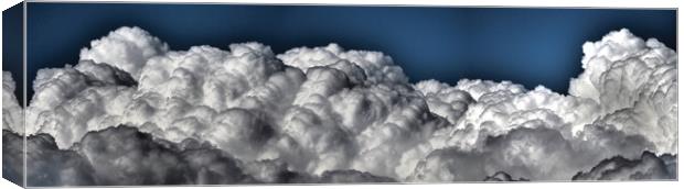 Vibrant storm clouds in sky panorama Canvas Print by mark humpage