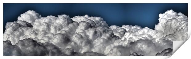Vibrant storm clouds in sky panorama Print by mark humpage