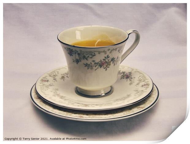 Cup and Saucer Candle Print by Terry Senior
