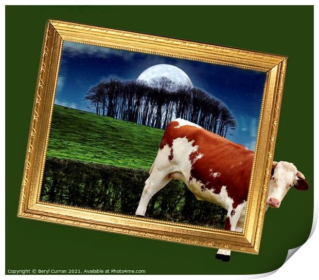 Escaping Cow Returns Home Print by Beryl Curran