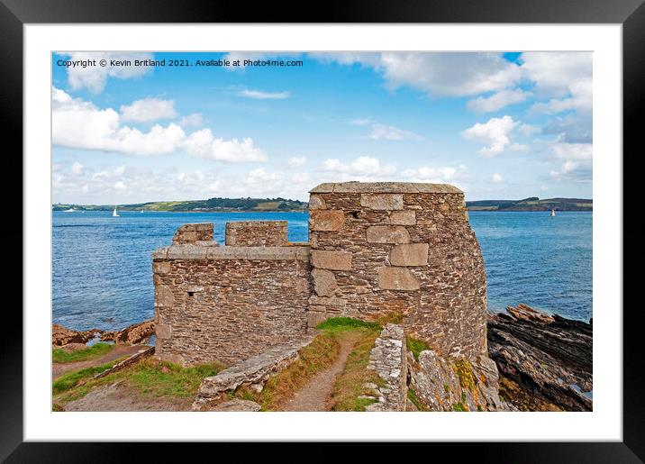 little dennis blockhouse falmouth cornwall Framed Mounted Print by Kevin Britland