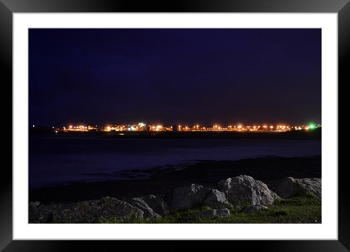 Coney Beach At Night Framed Mounted Print by Donna Collett