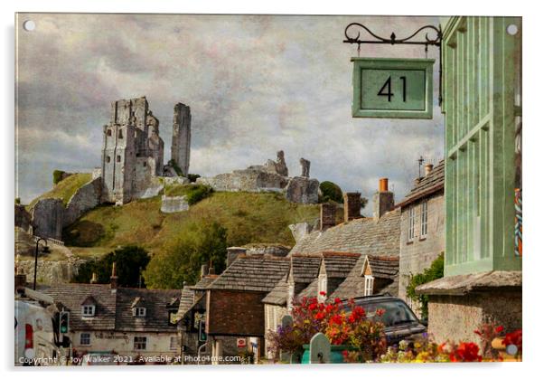 The historic village of Corfe, Dorset, England, UK Acrylic by Joy Walker