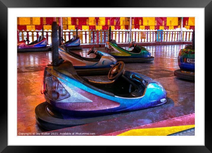 Stationary bumper cars Framed Mounted Print by Joy Walker