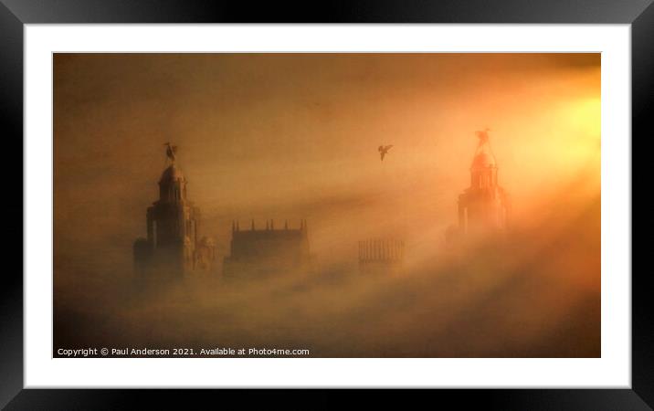 Mersey Morning Mist Framed Mounted Print by Paul Anderson