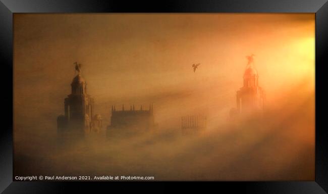 Mersey Morning Mist Framed Print by Paul Anderson