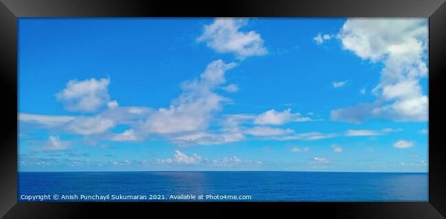 clam and blue ocean and beautiful sky Framed Print by Anish Punchayil Sukumaran