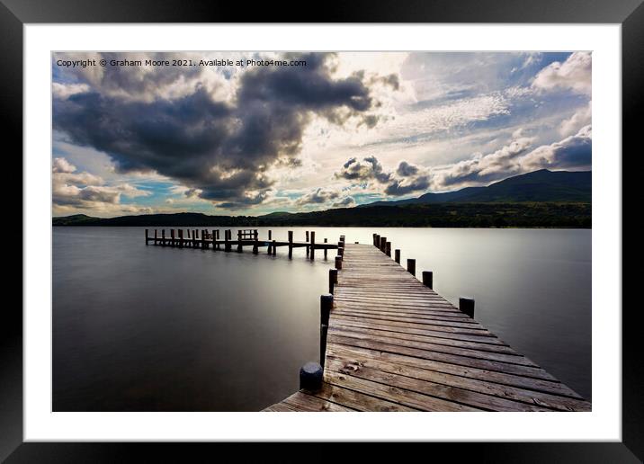 Coniston jetty Framed Mounted Print by Graham Moore