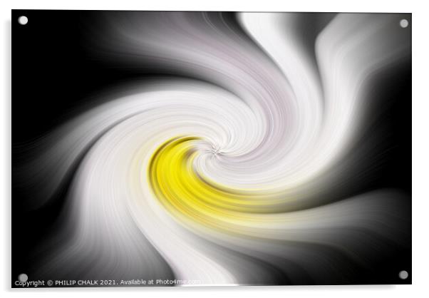 Abstract flower twirl art 403  Acrylic by PHILIP CHALK