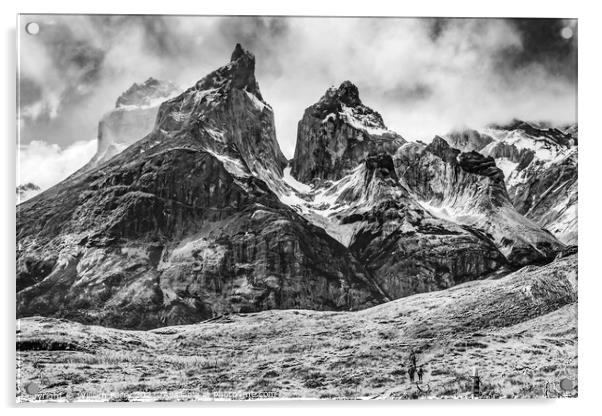 Hikers Trail Paine Horns Torres del Paine National Park Chile Acrylic by William Perry