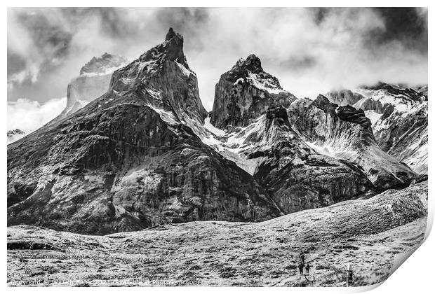 Hikers Trail Paine Horns Torres del Paine National Park Chile Print by William Perry