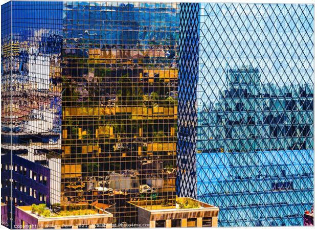 Modern Buildings Reflections Abstract Santiago Chile Canvas Print by William Perry