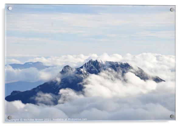 Sincholagua shrouded in cloud Acrylic by Nicholas Brown