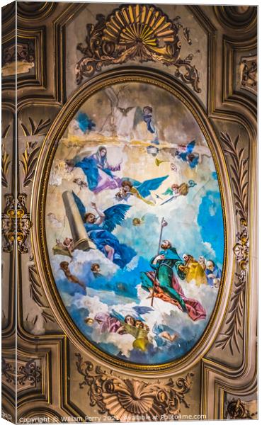 Saint Francis Mary Fresco Metropolitan Cathedral Basilica Santia Canvas Print by William Perry