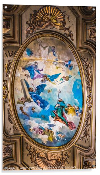 Saint Francis Mary Fresco Metropolitan Cathedral Basilica Santia Acrylic by William Perry