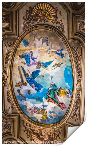 Saint Francis Mary Fresco Metropolitan Cathedral Basilica Santia Print by William Perry