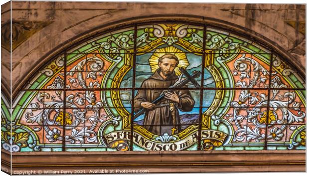 Saint Francis Stained Glass Metropolitan Cathedral Basilica Sant Canvas Print by William Perry
