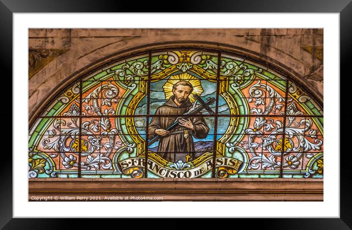 Saint Francis Stained Glass Metropolitan Cathedral Basilica Sant Framed Mounted Print by William Perry
