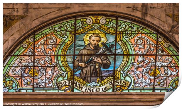 Saint Francis Stained Glass Metropolitan Cathedral Basilica Sant Print by William Perry