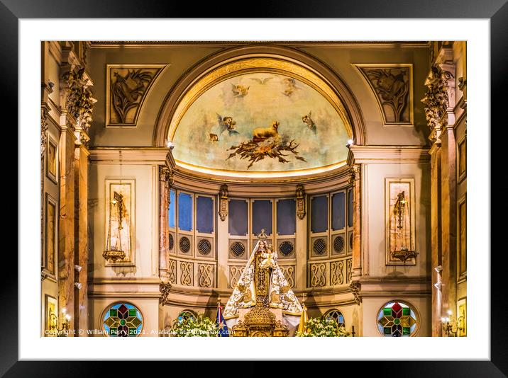 Mary Shrine Metropolitan Cathedral Basilica Santiago Chile Framed Mounted Print by William Perry