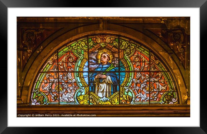 Saint Domingo Stained Glass Metropolitan Cathedral Basilica Sant Framed Mounted Print by William Perry