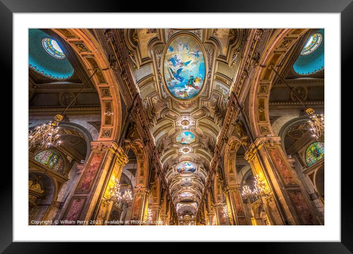 Metropolitan Cathedral Basilica Santiago Chile Framed Mounted Print by William Perry