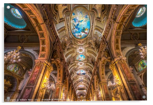 Metropolitan Cathedral Basilica Santiago Chile Acrylic by William Perry