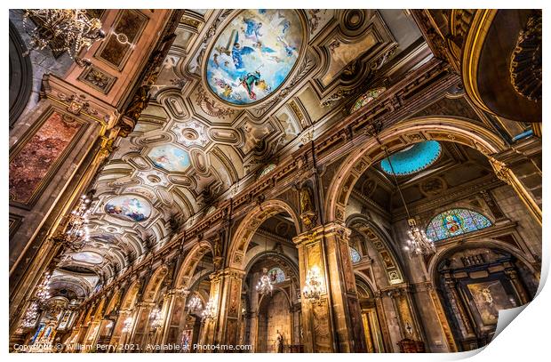 Metropolitan Cathedral Basilica Santiago Chile Print by William Perry