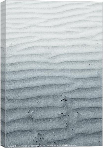 Wind Blown Ripples In The Sand Canvas Print by Peter Greenway