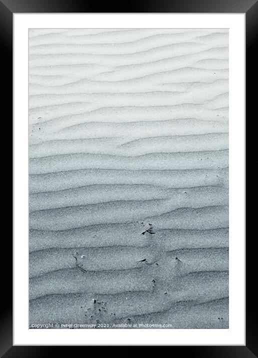 Wind Blown Ripples In The Sand Framed Mounted Print by Peter Greenway