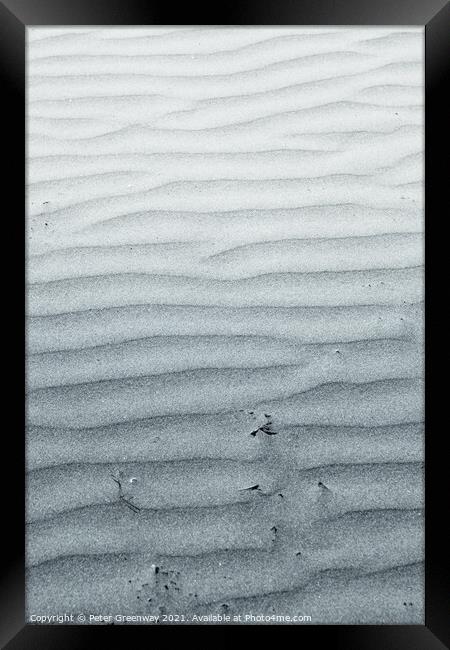 Wind Blown Ripples In The Sand Framed Print by Peter Greenway
