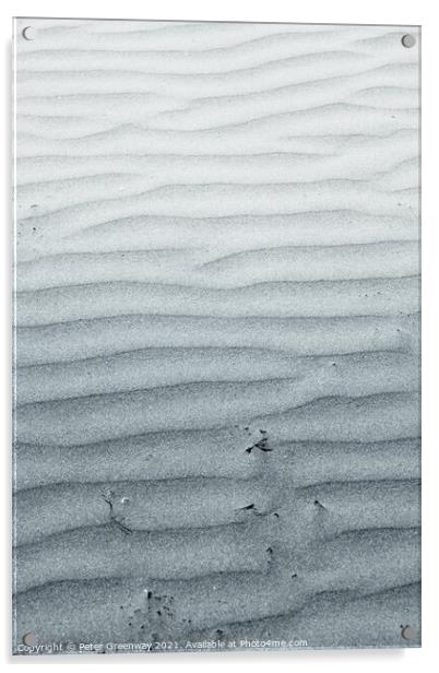 Wind Blown Ripples In The Sand Acrylic by Peter Greenway