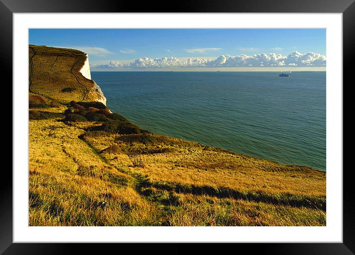 White Cliffs of Dover - Drop Off, England Framed Mounted Print by Serena Bowles