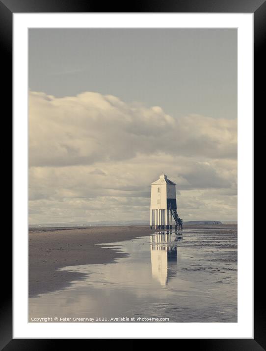 Burnham-on-Sea Low Lighthouse In Long Exposure Framed Mounted Print by Peter Greenway