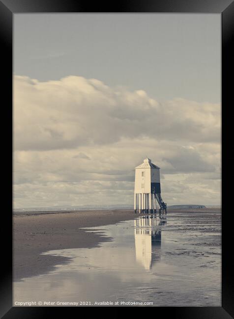 Burnham-on-Sea Low Lighthouse In Long Exposure Framed Print by Peter Greenway