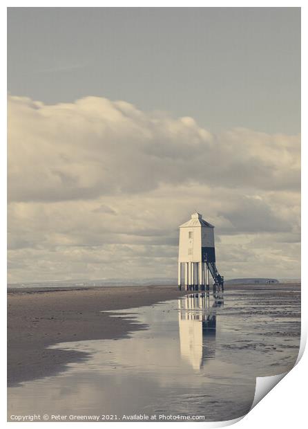 Burnham-on-Sea Low Lighthouse In Long Exposure Print by Peter Greenway