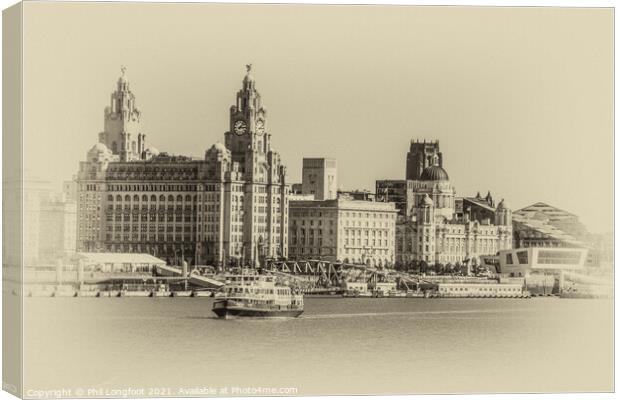 New but vintage Liverpool Waterfront Canvas Print by Phil Longfoot
