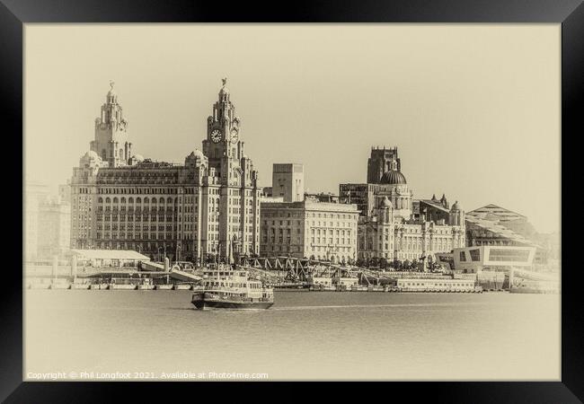 New but vintage Liverpool Waterfront Framed Print by Phil Longfoot
