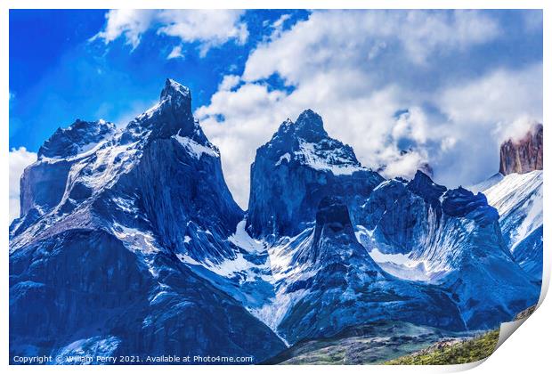 Paine Horns Torres del Paine National Park Chile Print by William Perry