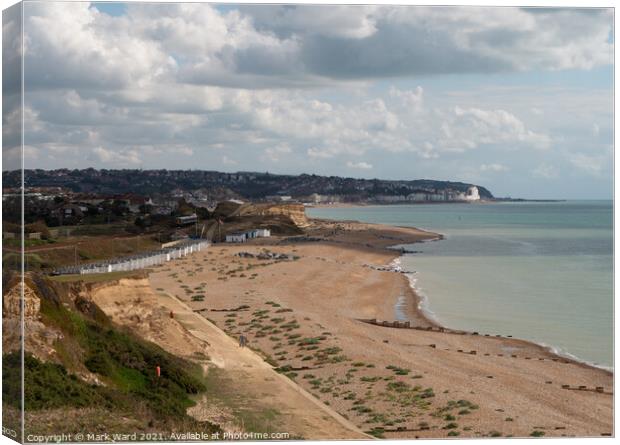 Bexhill to Hastings Coastline. Canvas Print by Mark Ward